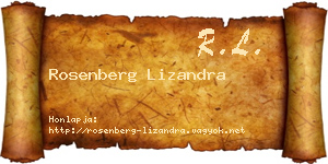 Rosenberg Lizandra névjegykártya